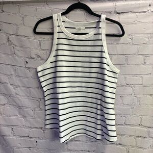 5/$20 Maurice’s Womens Sunnybrook Black Striped‎ Swing White Tank Top Size M EUC